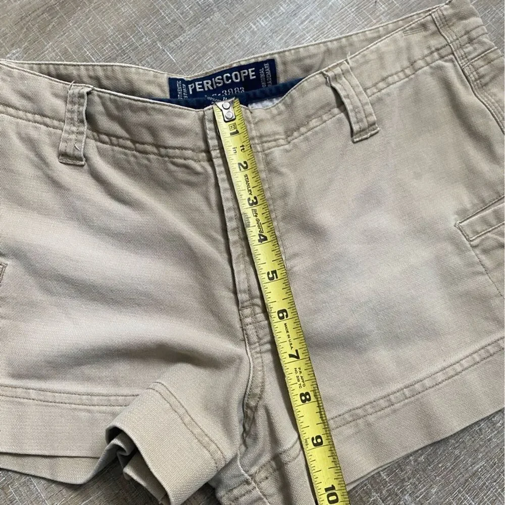 Vintage Periscope Y2K Khaki Cargo Shorts Low Rise Utility Mini Shorts 11 Bratz